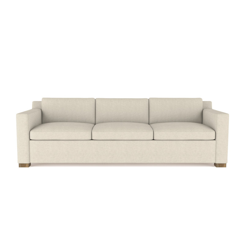 Mercer Track-Arm Sofa, Weathered, 33.5" H x 84" W x 39" D, Box Weave Linen Oyster