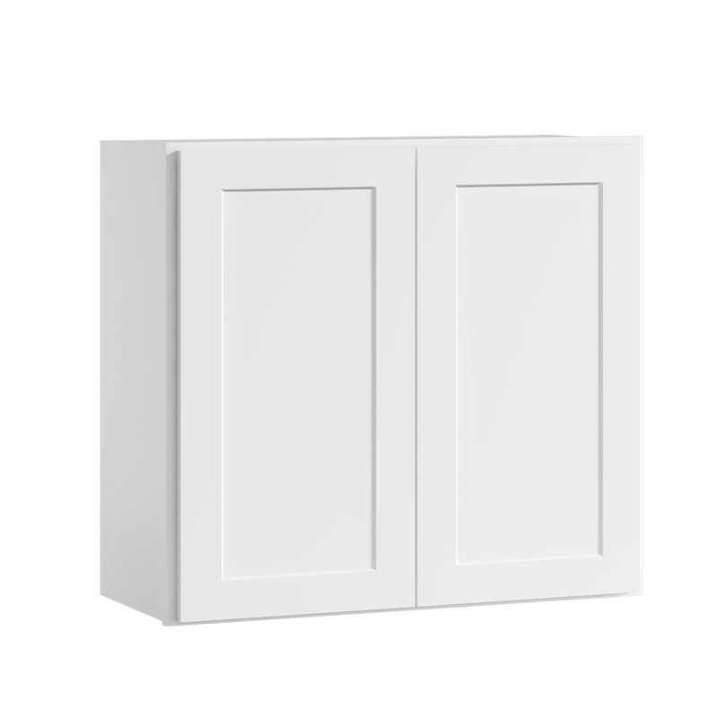 Armoire de cuisine blanche avec tablettes réglables l 33 po x H 30 po x P 12 po, Blanc shaker, 33"W x 30"H x 12"D
