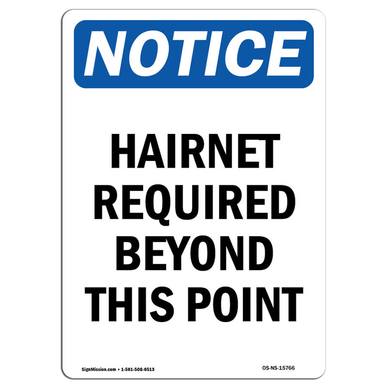 Hairnet Required Beyond Sign