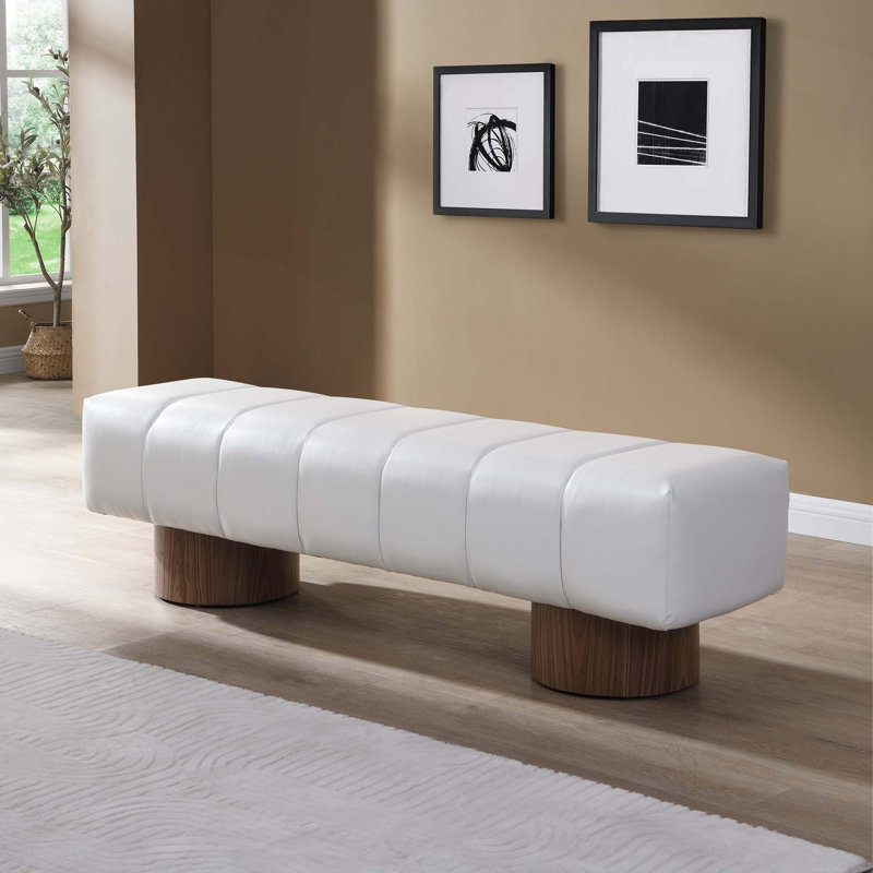 Banc de salle à manger rembourré pour la salle à manger, banc et repose-pieds pour le salon de la chambre à coucher, Beige