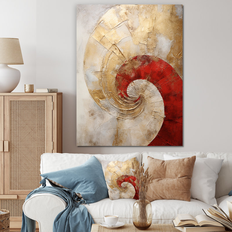 Needham - Décoration murale spirales abstraites_106139, H 44 po x l 34 po x P 1,5 po, Toile tendue