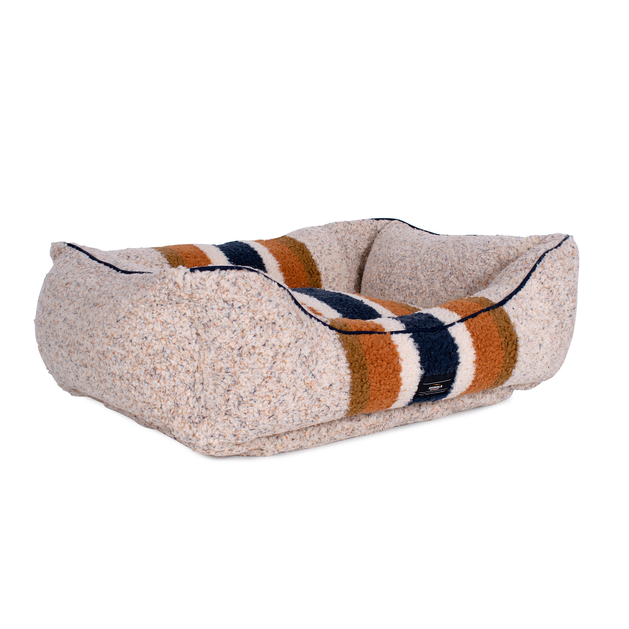 Kuddle Striped Pet Bed, Medium (30" W x 24" D x 9" H), Rust
