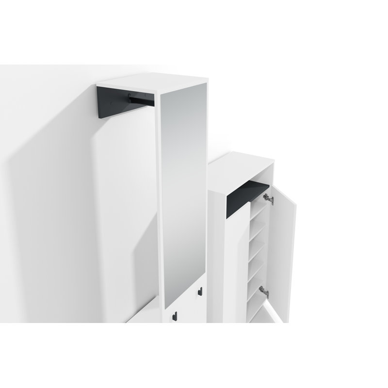 Bjartey 2 Door Manufactured Wood Wardrobe, White