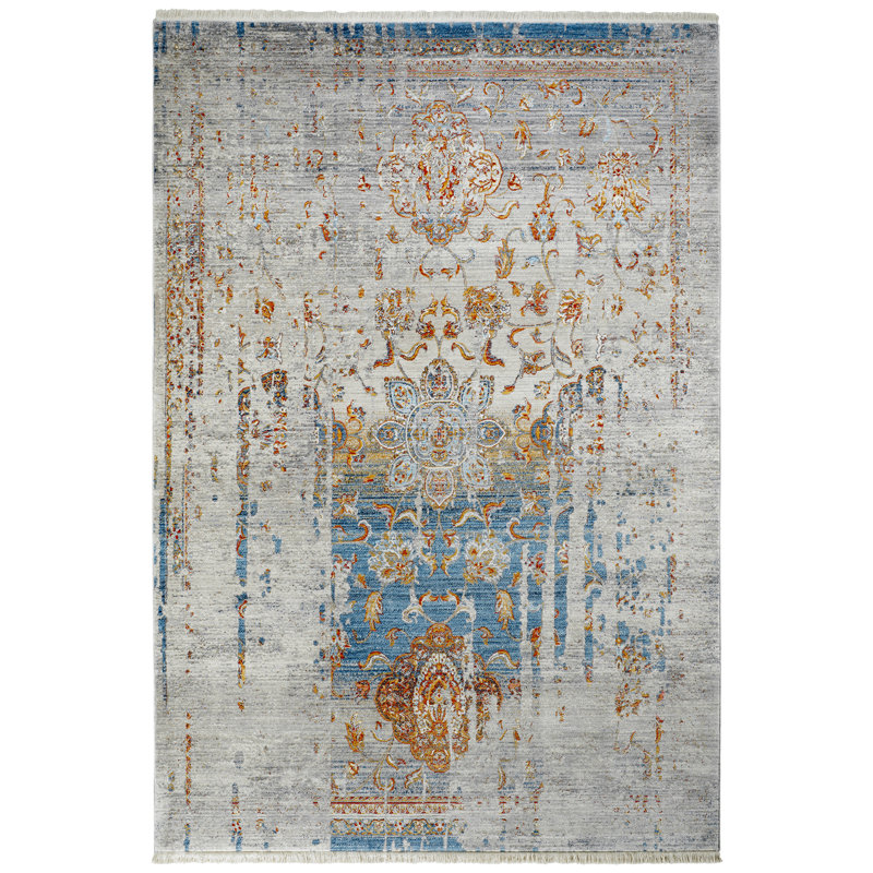 Laos Oriental Cross Woven Area Rug, Blue, Rectangle 160 x 230cm