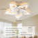 Izzabella 24.6" 7 - Blade LED Dimmable Flush Mount Ceiling Fan with Light and Remote