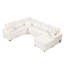 Canapé modulaire de 112,2 po avec lit escamotable, rangement mobile, 2 ports et 3 coussins de couleur crème pour le canapé-lit, le contenant, les options de chargement et-501548747