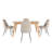 Fairfield Mid-Century Modern Tapered Dining Set, Chenille Fabric, 59" Dining Table And 4 Chairs-1487477759-1487477754