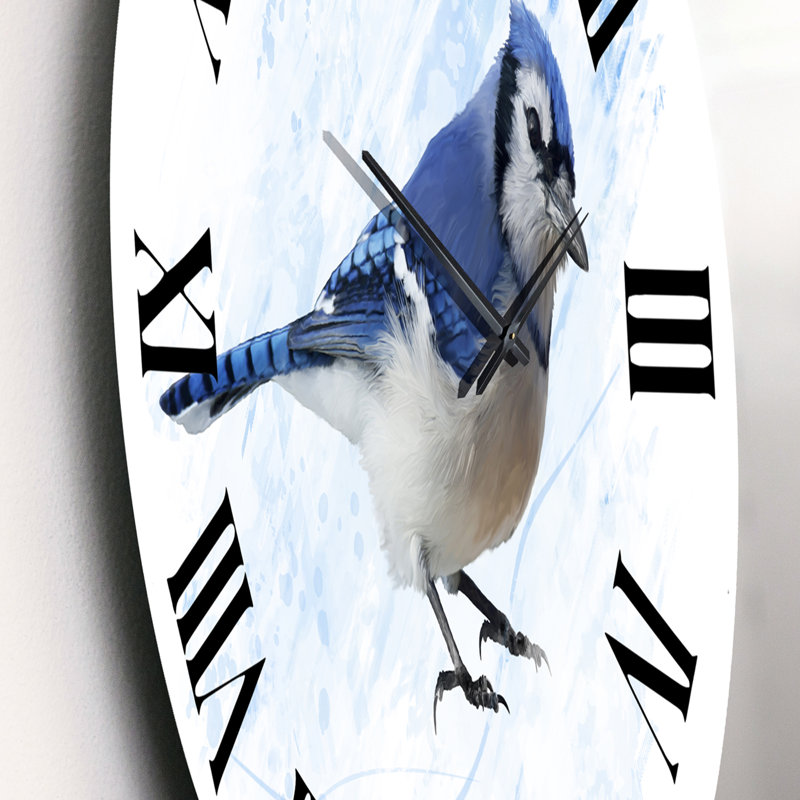 Geai bleu rétro - horloge murale traditionnelle, Moyen