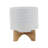 Gillett Modern Ceramic Planter with Wooden Stand - Stylish Textured Design, Contemporary Home Decor Accent, Durable Stoneware Construction, Sleek and Minimalist Look for Indoor Spaces-866567509