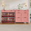 Armoire à chaussures haute brillance avec 4 tiroirs rabattables et 2 tiroirs, organisateur de tablette réglable