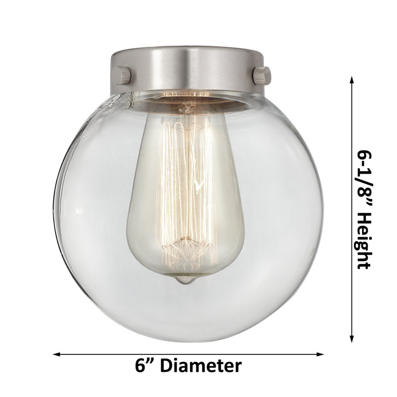 Luminaire suspendu sphère 1 lumière Chippewa, Nickel satiné brossé, Grainé, DEL