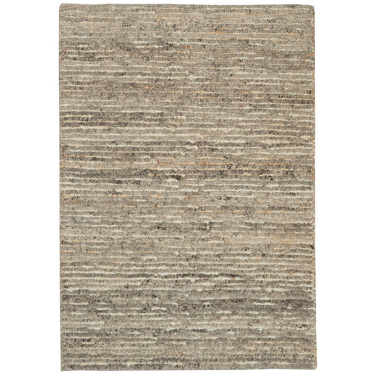 Tapis en jute / laine gris / gris anthracite noué à la main Kathmandu