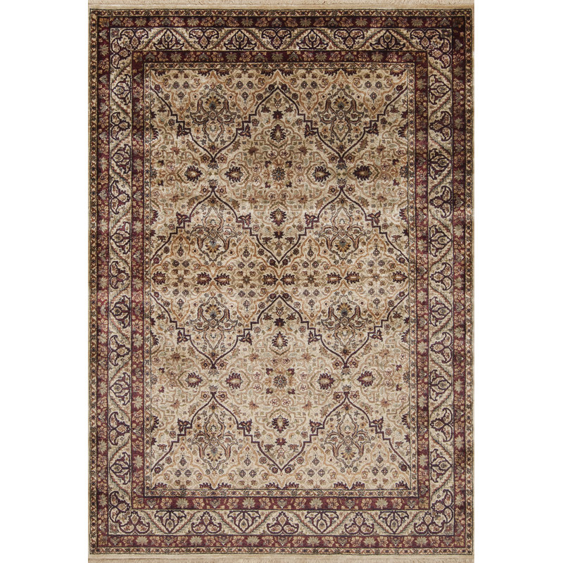 Stately Manor Hand Knotted Wool Area Rug in Wheat/Wheat