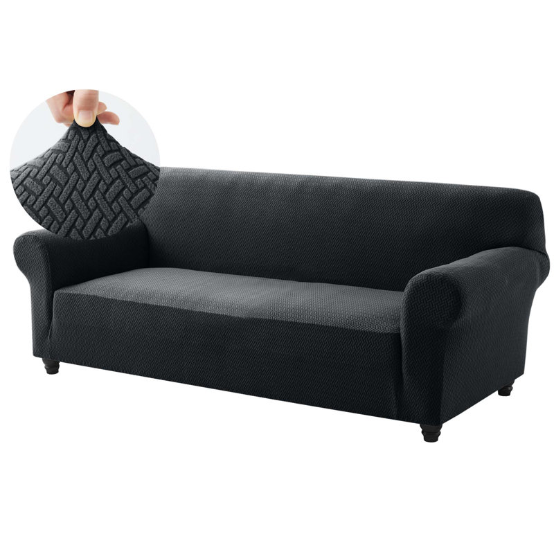 Luxury Stretchable Spandex Sofa Cover/Protector, 3 Seater, Black