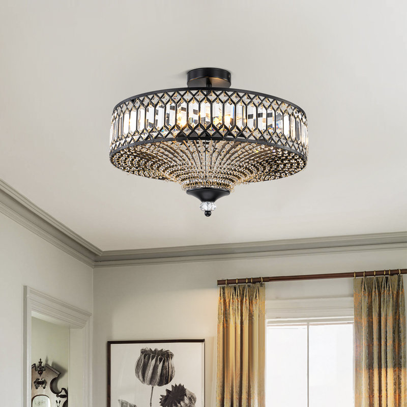 Jimal Semi Flush Mount, Black