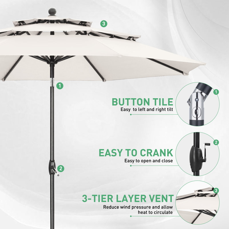 Parasol de marché 10', Blanc