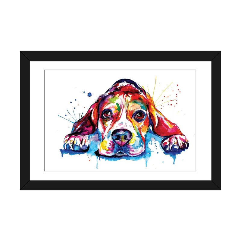 «Beagle», reproduction d'impression sur toile, H 16 po x l 24 po x P 1 po, Cadre noir