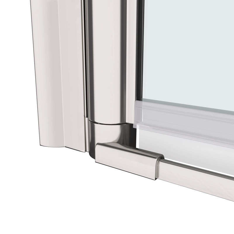 24-25 In 3/8" Adjustment,Universal Pivot Shower Door, Open Outside, With 1/4" Tempered Glass, Chrome