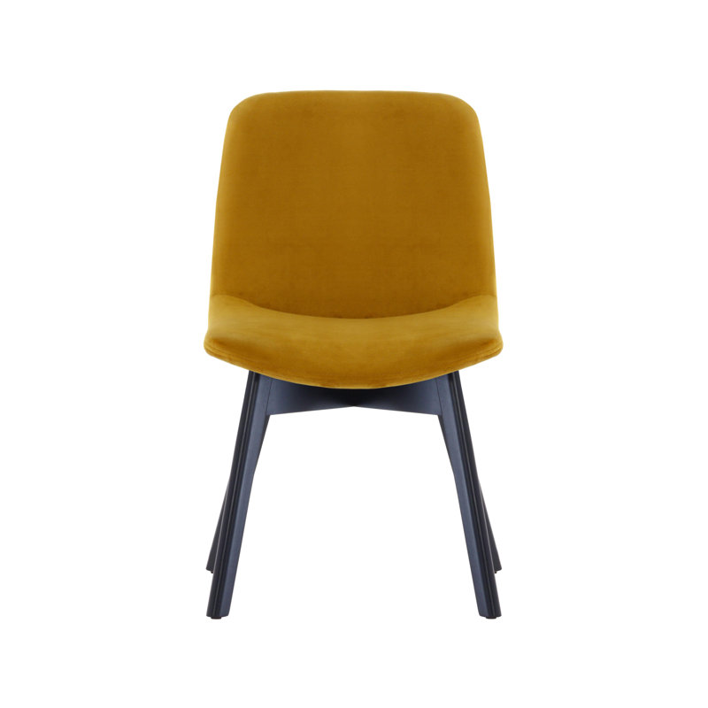 Jada 137.2cm H Velvet Upholstered Side Chair, Yellow