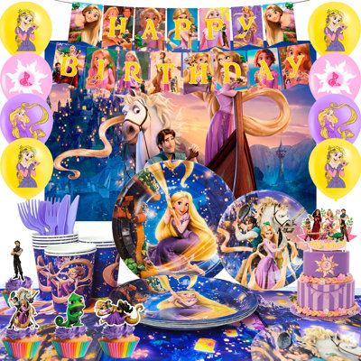 Rapunzel Birthday Decorations,112pcs Rapunzel Party Decorations