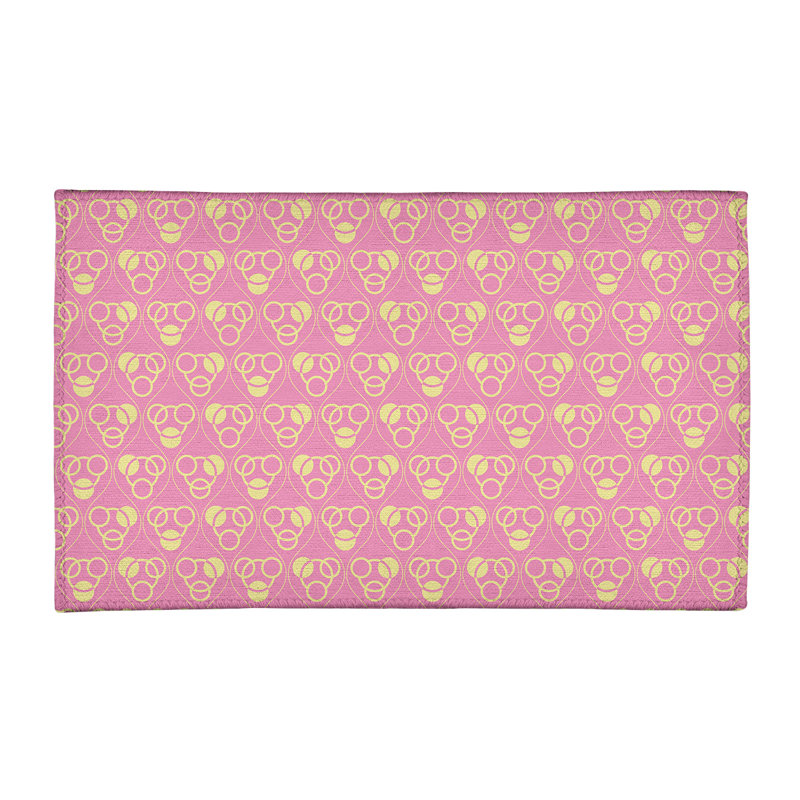 Tapis rose / jaune Circles and Waves, Rectangle 5 pi x 7 pi