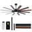 72 in. 12-Blade Black Low Profile Ceiling Fan with Integrated LED, Two-Toned Blades