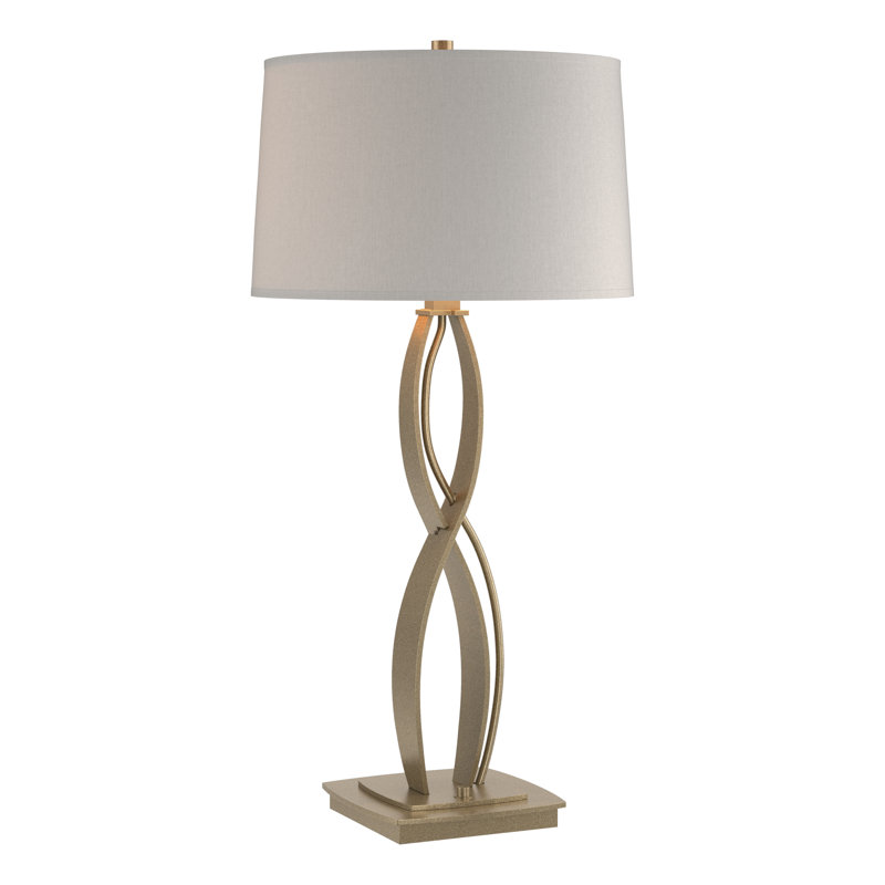 Lampe de table Almost Infinity, Graine de lin, Or doux