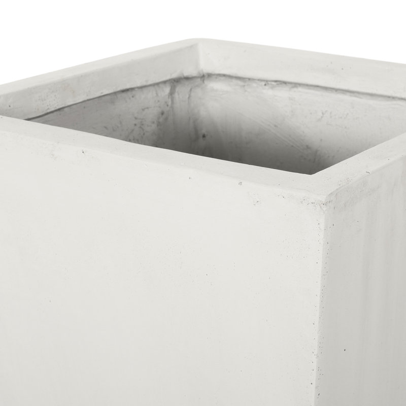 Jardinière extérieure blanche mate 13 po x 28,5 po, Blanc
