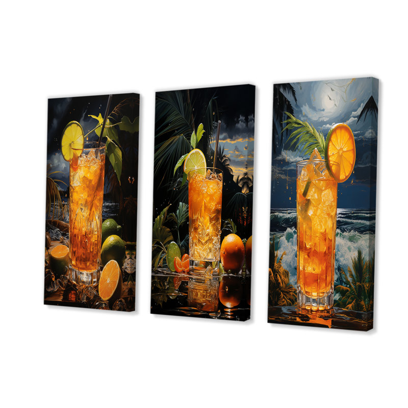 Hurricane Horizon Cocktail Harmony, 28" H x 36" W, Wrapped Canvas
