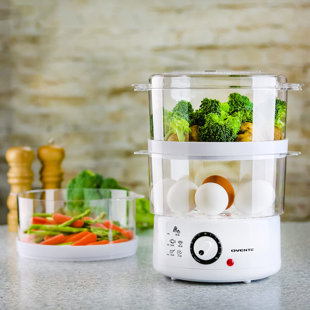 VEVOR Electric Food Steamer 9.5qt Electric Vegetable Steamer with 3-Tier Stackable Trays Food-grade Food Steamer for Cooking with 60 Min Timer Auto