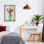 Fleurs dans un vase de cactus encadré noir sur toile flottante par Incado