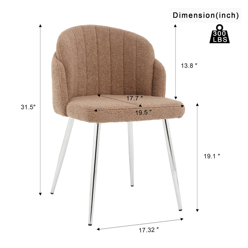 Tabouret de comptoir court 19,1 po Caitlyn, Teddy brun