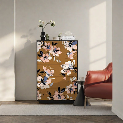 Pine Wood Storage Cabinet with Five Drawers