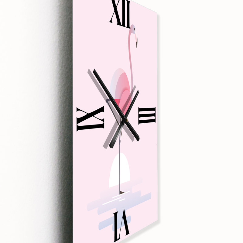 Horloge murale debout flamant rose debout, Grand
