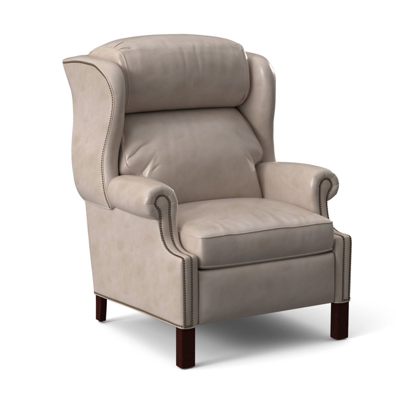 Chippendale Recliner, Rio Mineral Genuine Leather, Mahogany, #9 Natural