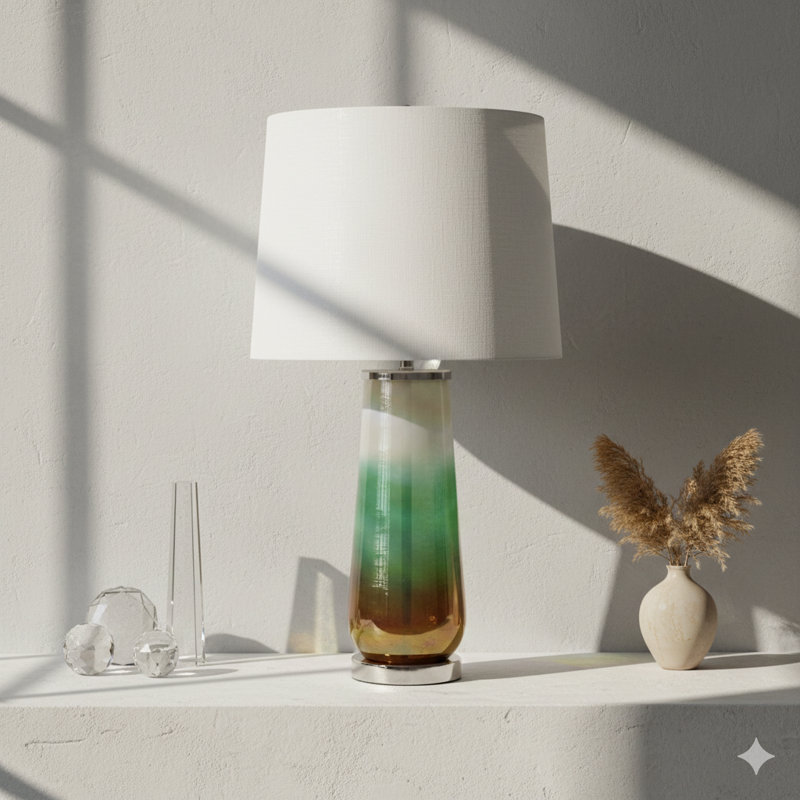 Lampe de table en verre D16x30 "