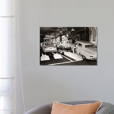1950s Studebaker Automobile Production Assembly Line 1 Piece Wrapped Canvas Wall Art