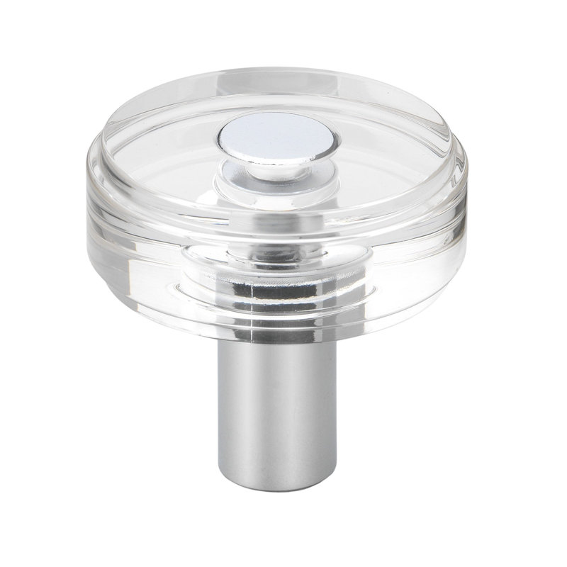 Paquet multiple de boutons cylindriques de 1 1/2 po de diamètre, Chrome poli