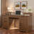 Farmhouse Office Desk With Charging Station, Storage Cabinet, Barn Door Design, File Drawer, Monitor Stand And Keyboard Tray-960953233