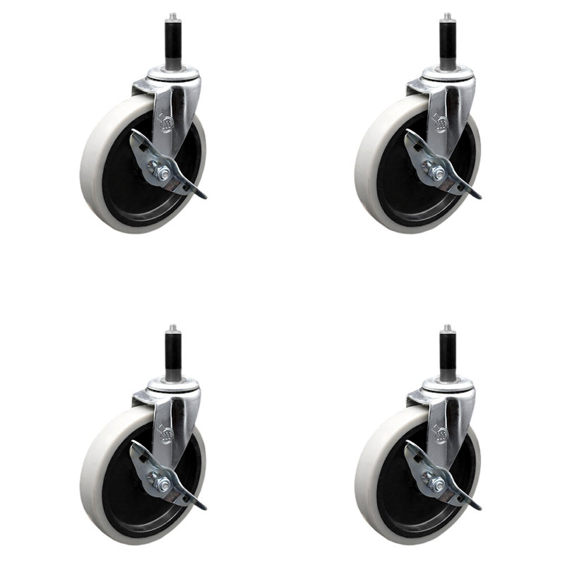 Thermoplastic Caster with Brake
