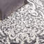 Tapis oriental en laine / soie de bambou / coton touffeté à la main avec envers en coton Bathsheeb noir / ivoire-1042723255