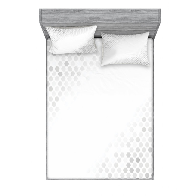 Microfiber Geometric Sheet Set, Full Sheet Set with Fitted Sheet