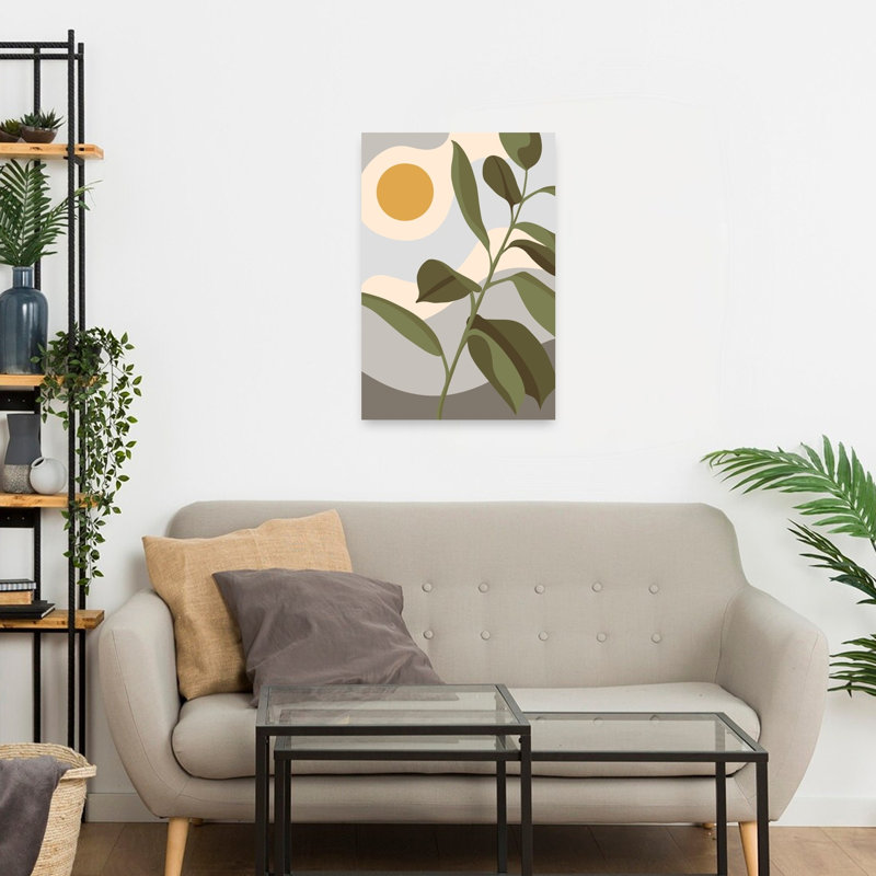 Reproduction d'art mural botanique moderne abstrait et botanique moderne, 24" H x 16" W
