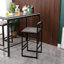 Ensemble de 2 tabourets de bar à hauteur de comptoir avec dossier et pieds en métal modernes sans accoudoirs et chaises rembourrées en polyuréthane gris-434214759