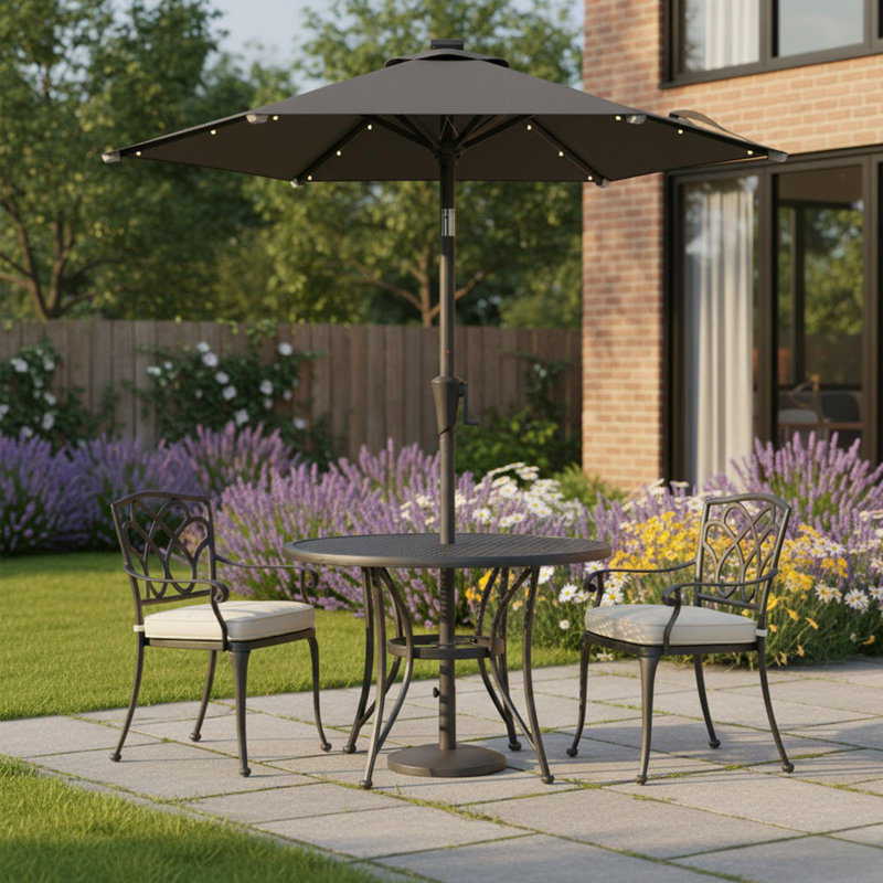 195cm Tilt Beach Parasol, Grey