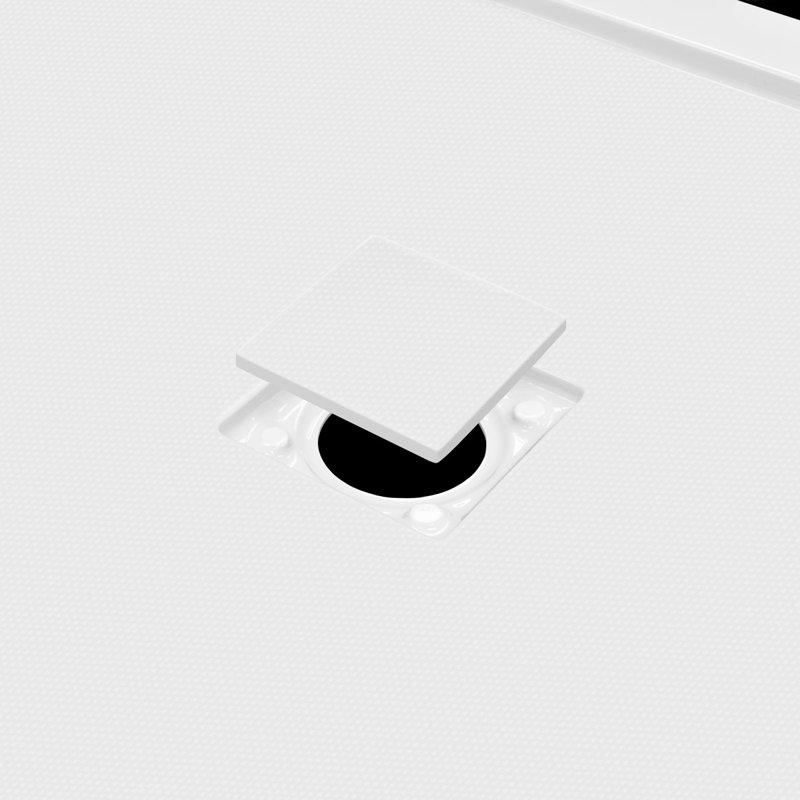 36'' Glossy White Acrylic Square Shower Base with Center Drain