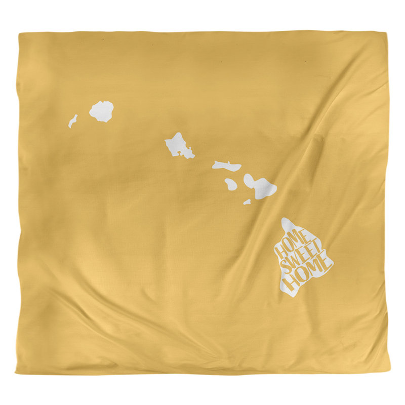 Housse de couette à la maison en hawaii doux, Housse de couette pour très grand lit, Jaune, Microfibre
