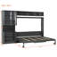 Grand lit escamotable mural avec canapé, tablettes USB et gris clair, gris-1010917744
