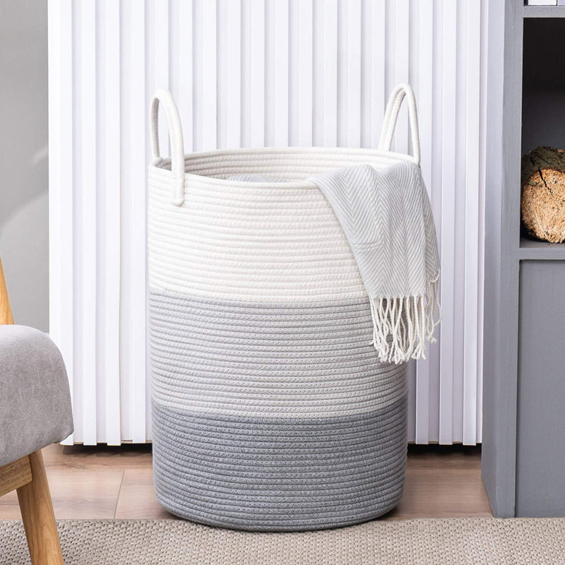 Panier à linge tissé pliable