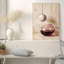 Art mural sur toile en verre rose avec vin rouge et luminaire suspendu-132892697